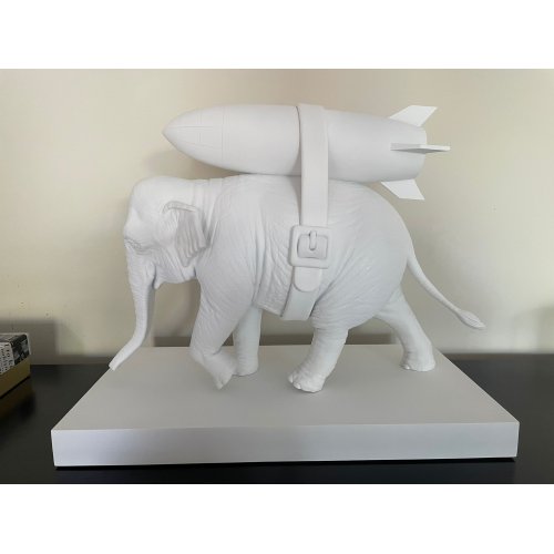 Banksy Elephant with Bomb Figure White, 2020 [Toys & Collectibles